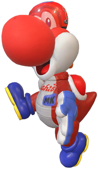 Transparent Yoshi Pro Racer Costume Render 11