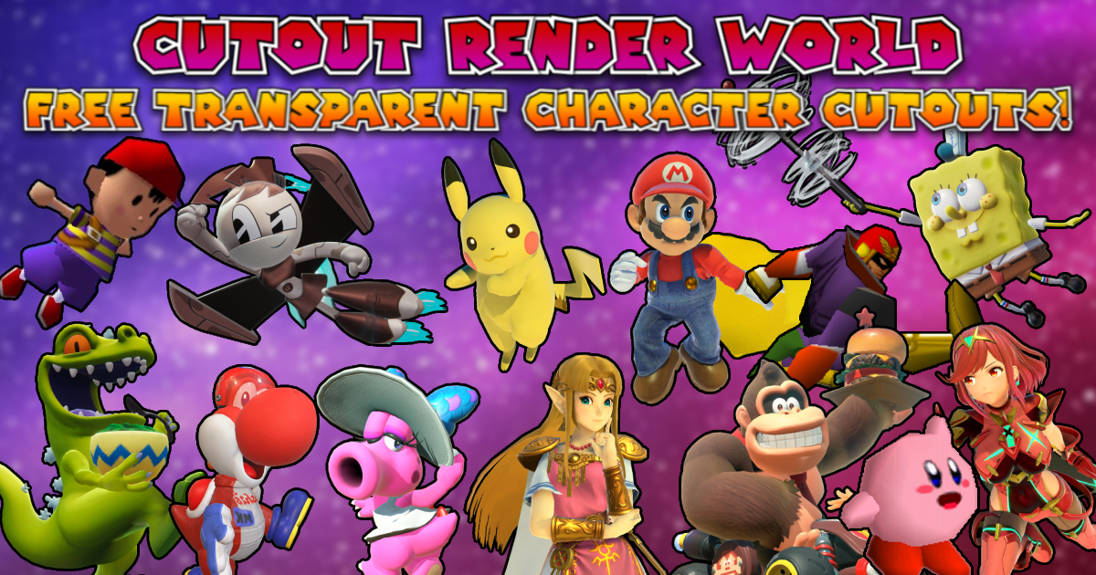 Cutout Render World | Video Game Character Cut-Out Images!