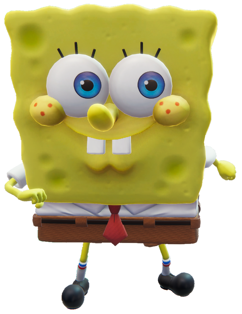 SpongeBob smiles while facing forward.