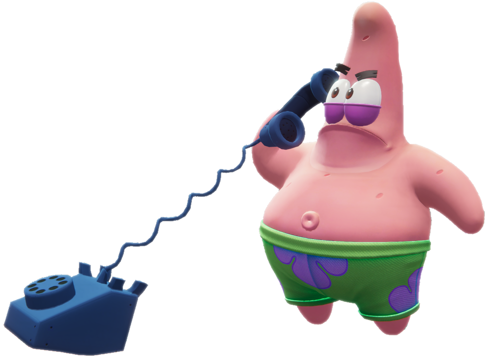 Patrick Star on the phone